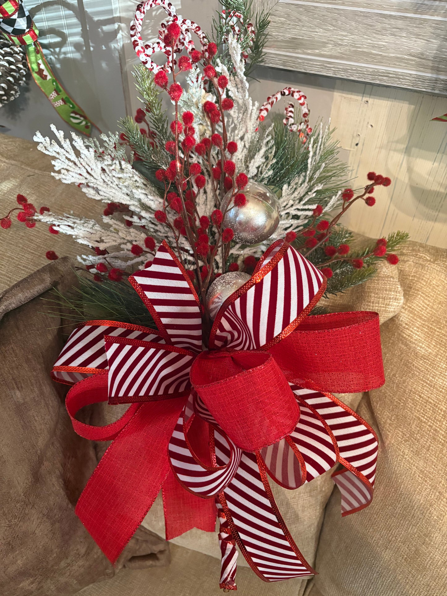 Candy Cane Stripes Tree Topper