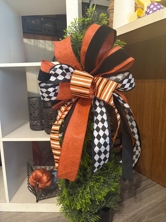 Fall Bow (Orange Striped)